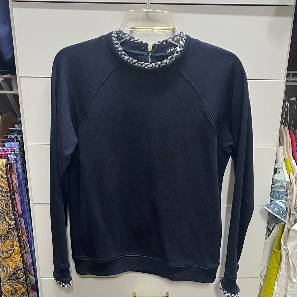 J.Crew sweatshirt with gingham collar